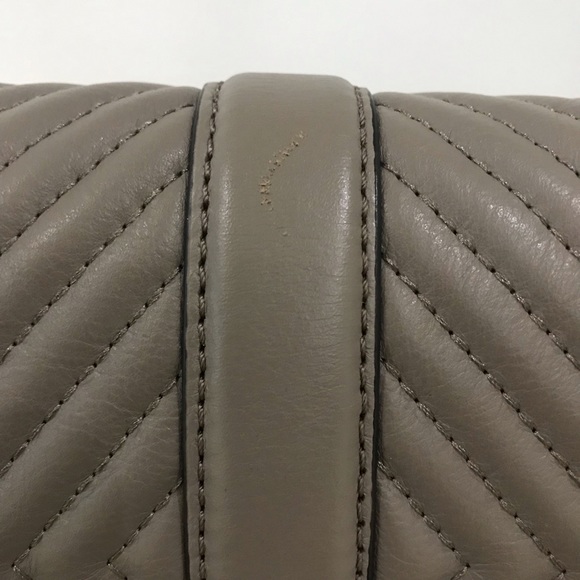 Rebecca Minkoff Geo Love Medium Chevron Crossbody Bag Gray/Taupe/Mushroom - Picture 3 of 14